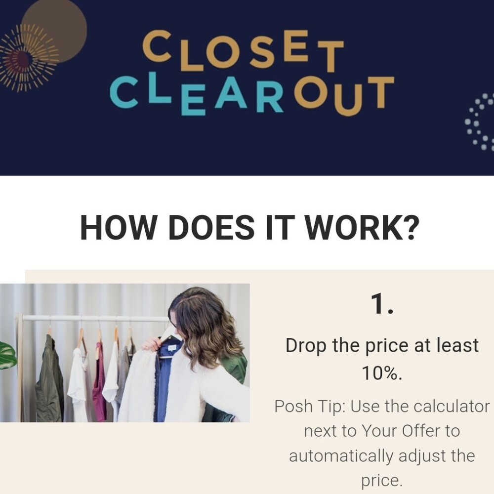 Thursdays (or Fridays) and Sundays discounted shipping for Closet Clearout days